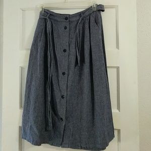 Denim Colored Button Skirt